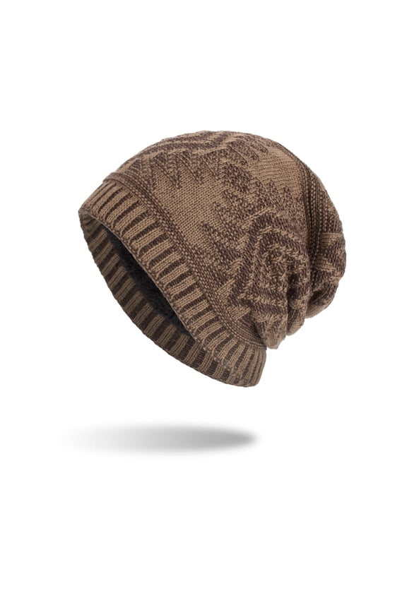 Winter Hats Beanie Men Unisex Outdoor Hat Knitting Hat Winter Plush Warm Knit Hat Skull Caps Hats for Women Khaki One Size