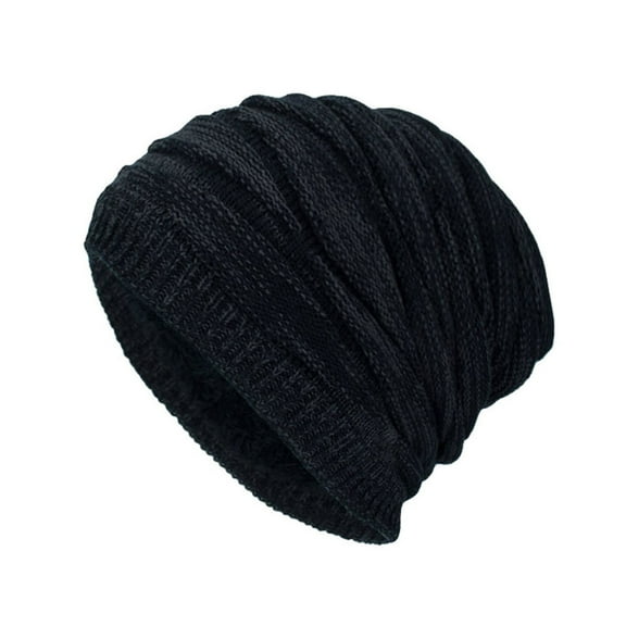 Tittly Winter Hats Beanie Men Winter Outdoor Wool Knit Warm Hat Thick Soft Ski Caps Skull Caps Hats for Women Black One Size