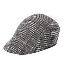 Tittly Winter Hats Beanie Men Women Soft Plaid Retro Hats Casul Breathable Winter Warm Comfort Beret Skull Caps Hats for Women A One Size
