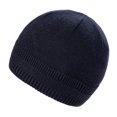 thumbnail image 1 of Tittly Winter Hats Beanie Men's And Women's Autumn And Winter Knitted Yarn Melon Skin Hat With Velvet Warm Flanged Hat Skull Caps Hats for Women Navy One Size, 1 of 2