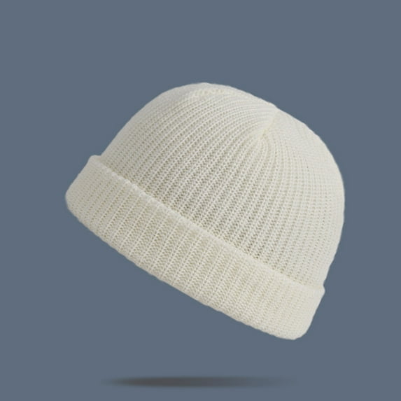 Tittly Winter Hats Beanie Solid Fashion All- Winter Warm Knitted Color Hat Unisex Casual Thick Hat Baseball Caps Skull Caps Hats for Women White One Size