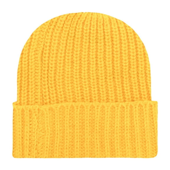 Tittly Winter Hats Beanie Unisex Beanie Winter Knitted Cuffed Soft Warm Hat For Men/Women Ski Watch Cap Skull Caps Hats for Women Yellow One Size