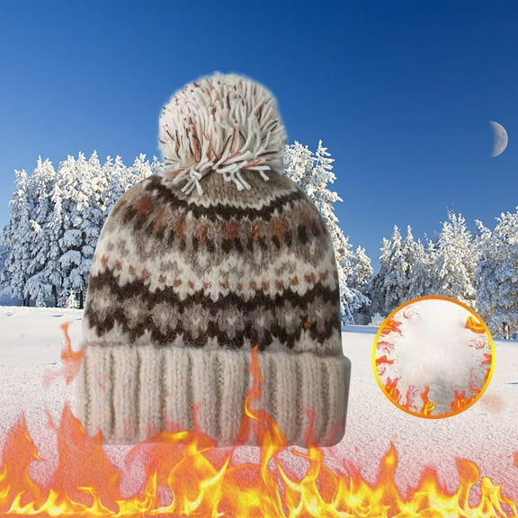 Tittly Winter Hats Beanie Winter Outdoor Cold Proof And Warm Knitted Hat Woolen Atmospheric Feeling Woolen Hat Skull Caps Hats for Women Beige A