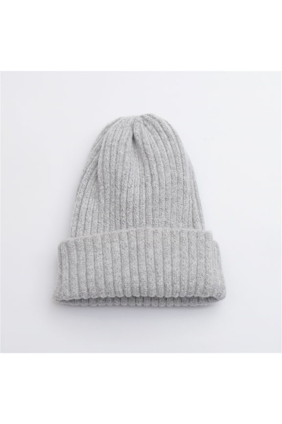 Winter Hats Beanie Women's Autumn And Winter New Versatile Casual Knitted Woolen Hat Skull Caps Hats for Women Grey M