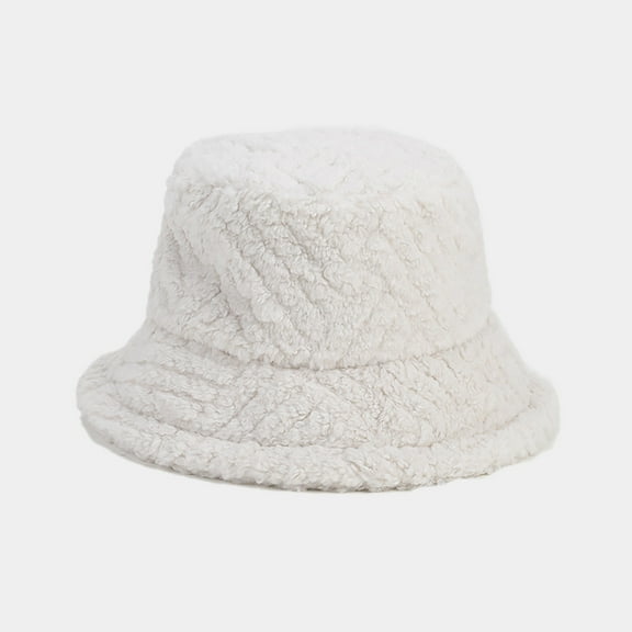 Tittly Winter Hats Beanie Women's Autumn And Winter Solid Color Warm Plush Fisherman Hat Lei Feng Hat Skull Caps Hats for Women Beige One Size