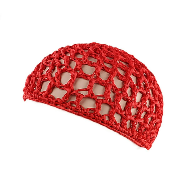 Tittly Winter Hats Beanie Women's Handmade Hairnet Wig Cap Top Net Cap Solid Color Hair Care Cap Sleeping Cap Skull Caps Hats for Women Red One Size