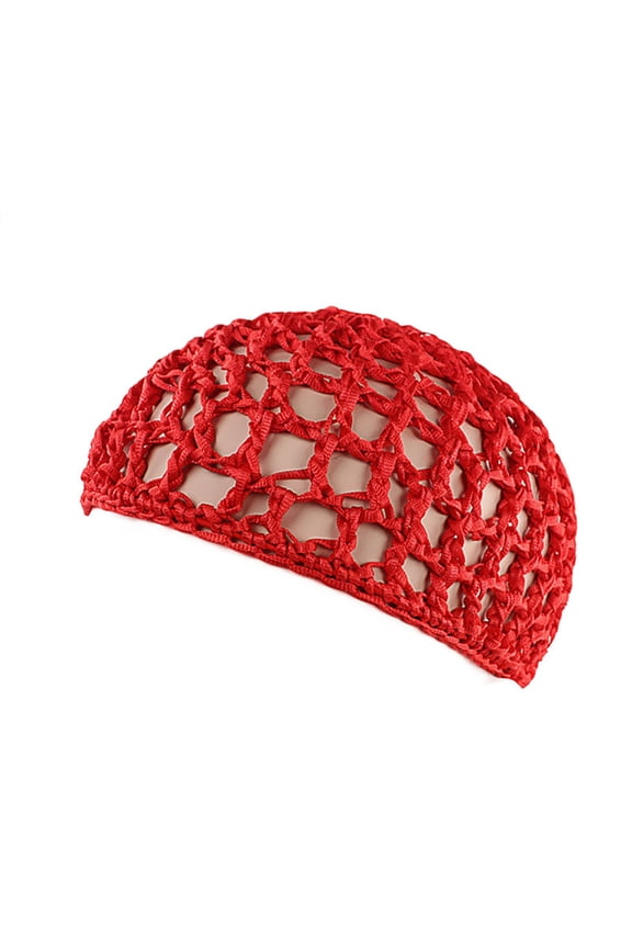 Winter Hats Beanie Women's Handmade Hairnet Wig Cap Top Net Cap Solid Color Hair Care Cap Sleeping Cap Skull Caps Hats for Women Red One Size