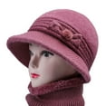 thumbnail image 1 of Tittly Winter Hats Beanie Women's Woolen Knitted Warm Basin Hat Padded Cotton Hat Skull Caps Hats for Women Pink One Size, 1 of 6