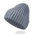 thumbnail image 1 of Tittly Winter Hats Beanie Womens Hats Fashion Solid Color Simple Knit Caps Mens Outdoor Warm Sweater Hats Skull Caps Hats for Women Grey M, 1 of 3
