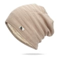 thumbnail image 1 of Tittly Winter Hats Beanie Womens And Mens Pullover Caps Ladies Knitted Hats Open Cotton Pile Caps Ear Guards Warm Caps Mens Skull Caps Hats for Women Beige One Size, 1 of 4