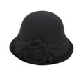 thumbnail image 1 of Tittly Winter Hats Bucket Hats Women'S Autumn And Winter Flowers Round Top Casual Fisherman'S Basin Cap Small Bowler Hat Visor Hats Hats for Women Black M, 1 of 2