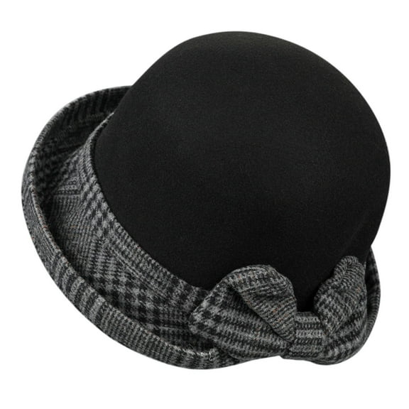 Tittly Winter Hats Bucket Hats Women's Autumn And Winter Dome Casual Fisherman Pot Hat Small Bowler Hat Visor Hats Hats for Women Black M