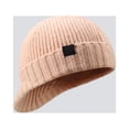 thumbnail image 1 of Tittly Winter Hats Grip Socks Men's Beanie Hat Earflap Hat Knitted Beanie Black Wool Roll Up Edge Outdoor Vacation Plain Windproof Warm Running Hat Hats for Men Pink A, 1 of 4