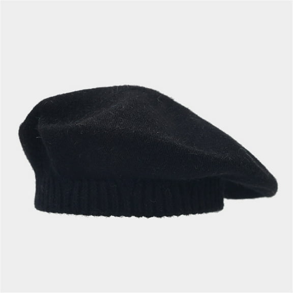 Tittly Winter Hats Grip Socks Women's Solid Color Knitted Wool Warm Beret Casual Fall And Winter Hat Beret Hats Hats for Men Black M