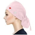 thumbnail image 1 of Tittly Winter Hats Scrub Cap Mens Womens Cap With Buttons and for Hat Scrub With Sweatband Bouffant print Caps Hats for Women Pink One Size, 1 of 4