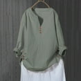 thumbnail image 1 of Tittly Womens Shirts Long Sleeve Shirts for Women Top Shirt For Women CottonLong Sleeves Outdoor Causal T-shirt Tshirts Shirts Workout Shirts Womens Tops Green L, 1 of 3