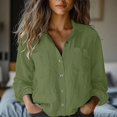 thumbnail image 1 of Tittly Womens Shirts Long Sleeve Shirts for Women Womens Cotton Linen Button Down Shirt Spring Casual Long Sleeve Solid Color Shirts Loose Work Tops Button Down Shirts Tshirts Shirts AG L, 1 of 3