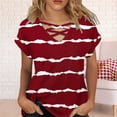 thumbnail image 1 of Tittly Womens Shirts Short Sleeve Shirts Womens Summer Tops Short Sleeve Shirts V Neck Tshirts Loose Casual Tunic Blouses Tees Tshirts Shirts Spring Tops for Women Red M, 1 of 4