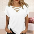 thumbnail image 1 of Tittly T Shirts for Women Spring Tops for Women Womens Summer Tops Short Sleeve Shirts V Neck Tshirts Loose Casual Tunic Blouses Tees Tshirts Shirts Basic Tees White 3XL, 1 of 4