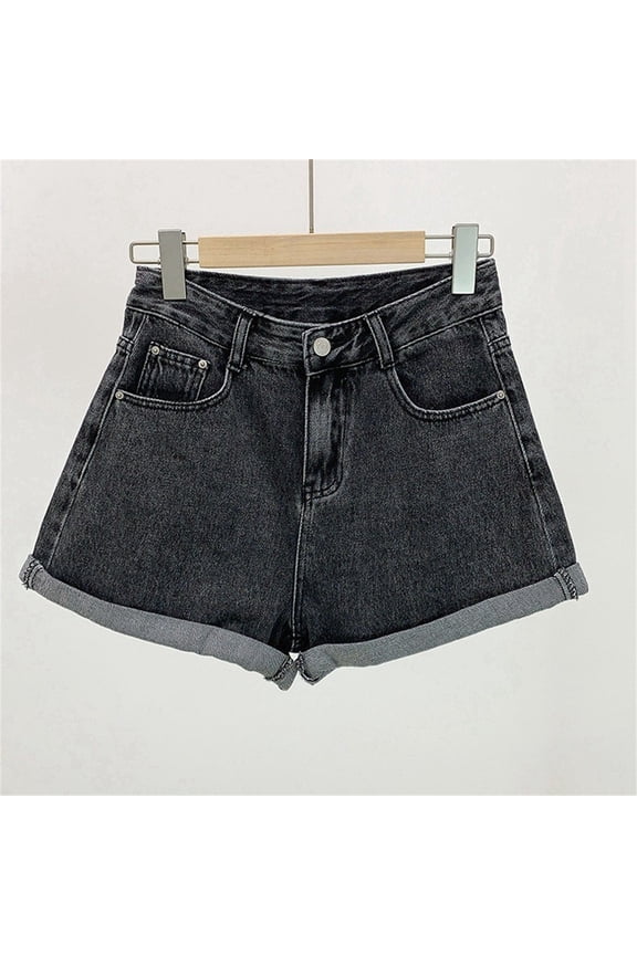 Womens Shorts Jeans for Women Women Denim Vintage Summer Basic Simple High Waist Shorts High Waisted Shorts Jean Shorts Womens Grey S