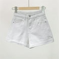 thumbnail image 1 of Tittly Womens Shorts Jeans for Women Women Denim Vintage Summer Basic Simple High Waist Shorts High Waisted Shorts Jean Shorts Womens White L, 1 of 3