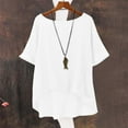 thumbnail image 1 of Tittly Womens T Shirts Teeshirts/Womens Cotton Casual Tops for Women Women's Summer Short Sleeved Solid Color Casual Loose Cloud Cotton Comfortable Top White, 1 of 4