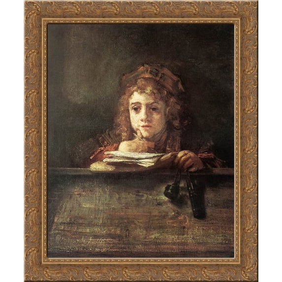 Titus 20x24 Gold Ornate Wood Framed Canvas Art by Rembrandt
