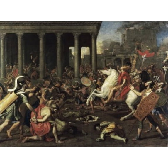Titus Besieging the Temple of Jerusalem, Nicolas Poussin (1594-1665 French) Poster Print (18 x 24)