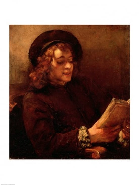 Titus Reading c1656-57 Canvas Art - Rembrandt van Rijn (24 x 36)