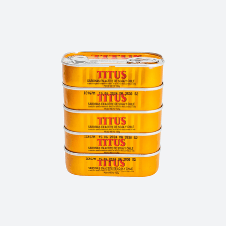 Titus Sardines 125g - Spicy Pack of 5 - Zesty Flavor and Nutritional Goodness