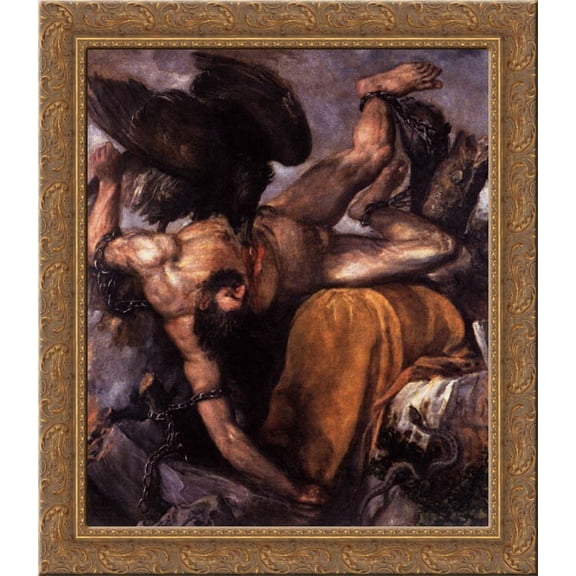Tityus 24x20 Gold Ornate Wood Framed Canvas Art by Titian