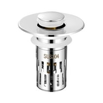 Tiuneo Bathroom Sink Stopper, Basin Pop Up Black Sink Drain Stopper, Anti Clogging Drain Plug，1pc