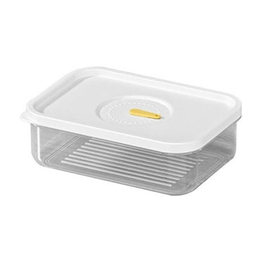 Tiuneo Fridge Storage Containers, Refrigerator Fresh-Keeping Storage Box Food Container Organizer Plastic Stackable Portable Freezer 370Ml
