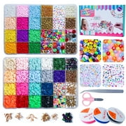 Tivamiko 8378Pcs DIY Bracelets Making Kit with Clay Beads(6mm&3mm), Handcraft Necklace&Jewelry Making Kit for Girls Ages 6-12