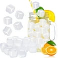 thumbnail image 1 of Tivcck 80 Pack Reusable Ice Cubes,Plastic Ice Cubes Reusable Frozen Cubes,Refreezable Ice Cubes,Reusable Ice Cube for Drinks,Wine,Whiskey,Cocktails,BPA Free,Non-Melting,Washable (Square,Transparent), 1 of 7