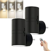 Tiveario Home - Outlet LED Lamp, Dimmable Night Light Plug in, Tiveario Home Wireless LED Wall Lamp with Remote Control, Motion Sensor Indoor Lights Plug in (2pcs-Black,remote control)