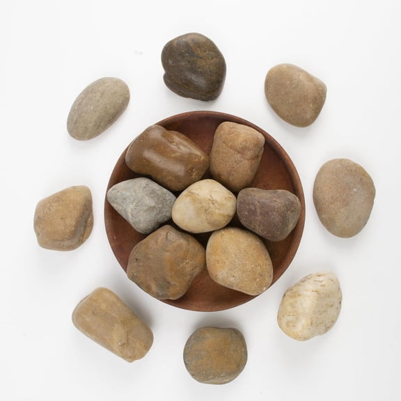 Tivkeber 10LB Mixed Stones, 1-2" Natural Beach River Rocks for Landscaping, Garden, Paving, Plants, Crafts & Outdoor Decor