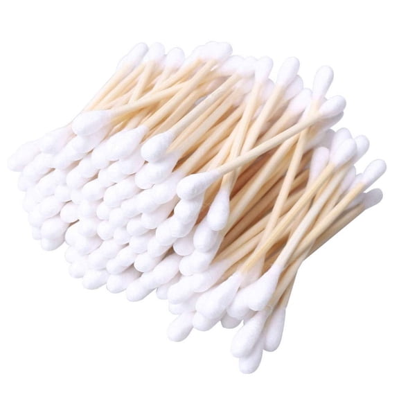 Tivkeber 1200 Count Cotton Swabs with Bamboo Sticks & Wooden Handles for Ears, Makeup, Nails & Personal Care