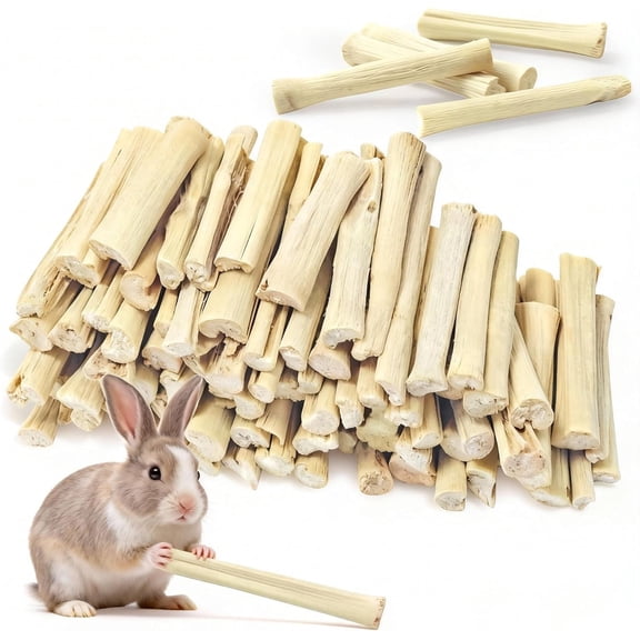 Tivkeber 2.2Lb Natural Sweet Bamboo Chew Sticks Teething Toy for Rabbit, Bunny, Guinea Pig, Hamster, Chinchilla, Rat & Small Animals