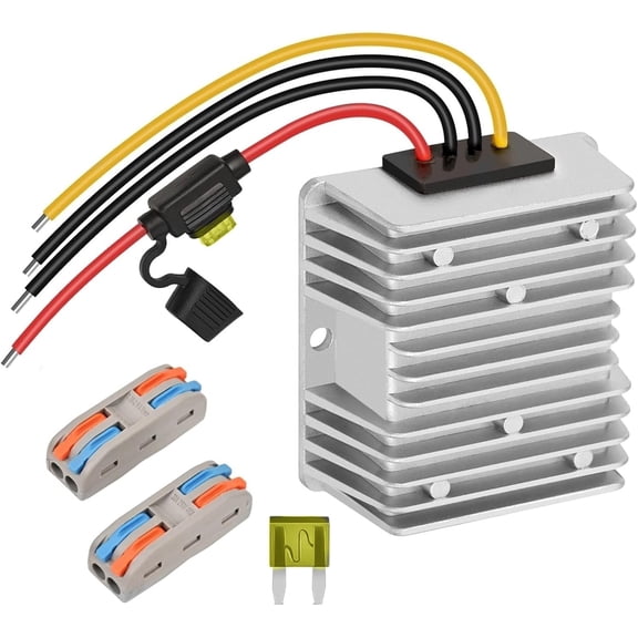 Tivkeber 20A 240W Golf Cart DC 18-58V to 12V Step Down Converter Voltage Regulator Reducer Power Buck with Fuse