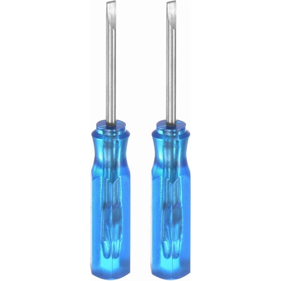 Tivkeber 2Pcs SL1.5 Mini Slotted Screwdriver, 1.5mm Magnetic Flat Head, 45mm Length for Small Appliance Repair, Blue