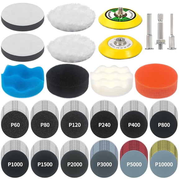 Tivkeber 3-Inch Hook & Loop Sanding Disc Kit for Headlight Restoration & Multi-Material Finishing
