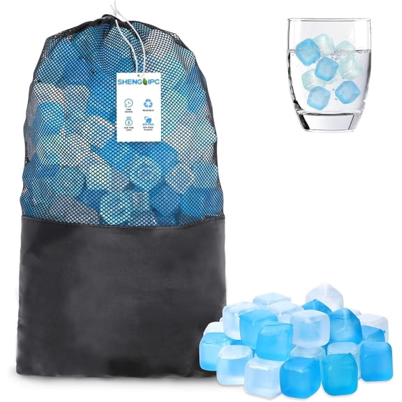 Tivkeber 360 Pack Reusable Ice Cubes, Refreezable Plastic Ice Cubes for Drinks, Large Pack Frozen BPA Free for Party, Bars, Ice Bath, Camping