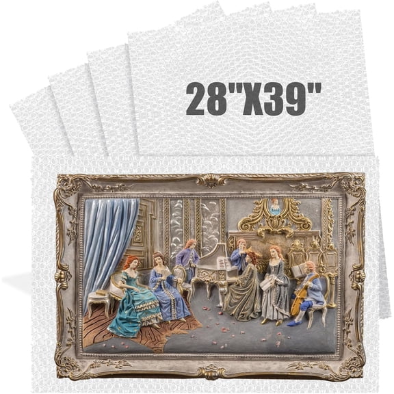 Tivkeber 5 Pack 28x39" Extra Large Bubble Pouches Clear Wrap Bags for Packing, Shockproof Cushioning for Fragile Dishes, Plates, Art