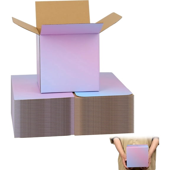 Tivkeber 6x6x6 Shipping Boxes, 30 Pack Corrugated Cardboard Mailing Boxes for Small Business, Colorful Packing Orders & Packaging