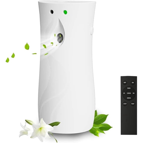 Tivkeber Automatic Air Freshener Spray Dispenser with Remote, Programmable Fragrance for Refills | Wall Mount for Bathroom, Hotel, Commercial