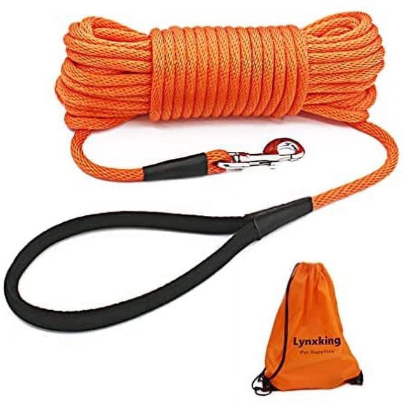 Tivkeber Dog Leash Long Lead Training Tracking Line Comfortable Handle Heavy Duty Puppy Rope 10ft 15ft 30ft 50ft for Small Medium Large
