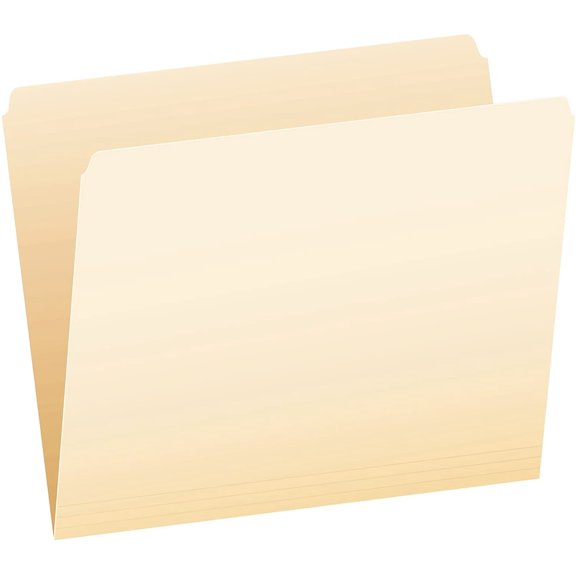 Tivkeber File Folders, Straight Cut, Top Tab, Letter Size, Manila, 100 Pack, Natural