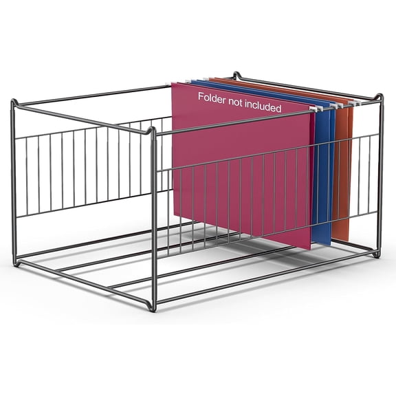 Tivkeber Hanging File Folder Frame, Heavy Duty Metal Organizer for Letter & Legal Size, Sturdy Desktop Holder for Cabinets, Desks/Drawers Home Office Rack