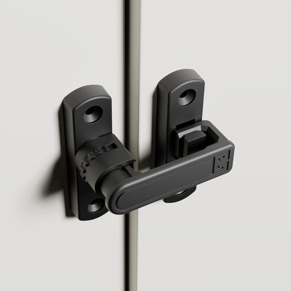 Tivkeber Height-Adjustable Flip Latch Lock, 90/180 Degree Sliding/Swinging Door Bolt for Barn, Garage, Gate, Shed, Window, Cabinet (Black)
